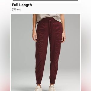 Lululemon dance jogger pant burgundy